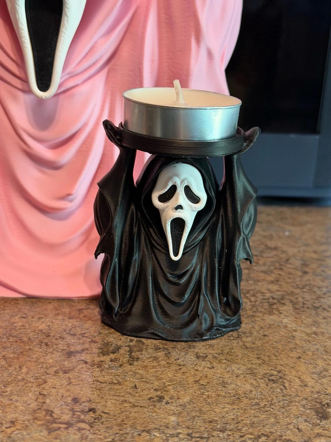 Ghostface with tealight